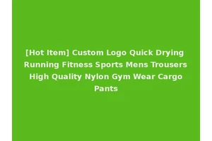 [Hot Item] Custom Logo Quick Drying Running Fitness Sports Mens Trousers High Quality Nylon Gym Wear Cargo Pants