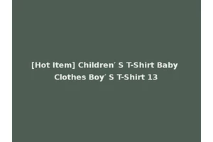 [Hot Item] Children′ S T-Shirt Baby Clothes Boy′ S T-Shirt 13