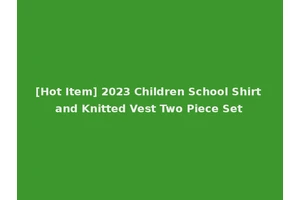 [Hot Item] 2023 Children School Shirt and Knitted Vest Two Piece Set