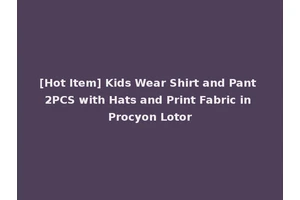 [Hot Item] Kids Wear Shirt and Pant 2PCS with Hats and Print Fabric in Procyon Lotor