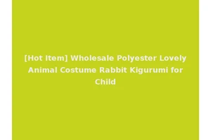 [Hot Item] Wholesale Polyester Lovely Animal Costume Rabbit Kigurumi for Child