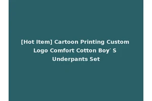 [Hot Item] Cartoon Printing Custom Logo Comfort Cotton Boy′ S Underpants Set