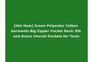 [Hot Item] Green Polyester Cotton Garments Big Zipper Pocket Basic Bib and Brace Overall Pockets for Tools