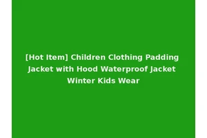 [Hot Item] Children Clothing Padding Jacket with Hood Waterproof Jacket Winter Kids Wear