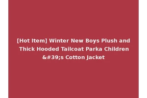 [Hot Item] Winter New Boys Plush and Thick Hooded Tailcoat Parka Children's Cotton Jacket