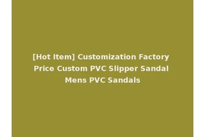 [Hot Item] Customization Factory Price Custom PVC Slipper Sandal Mens PVC Sandals