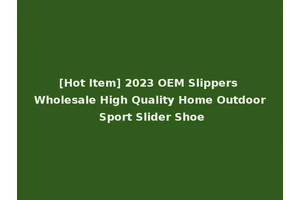 [Hot Item] 2023 OEM Slippers Wholesale High Quality Home Outdoor Sport Slider Shoe