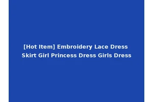 [Hot Item] Embroidery Lace Dress Skirt Girl Princess Dress Girls Dress