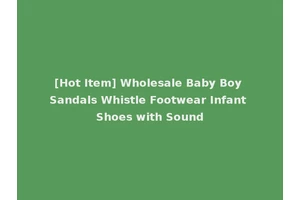 [Hot Item] Wholesale Baby Boy Sandals Whistle Footwear Infant Shoes with Sound