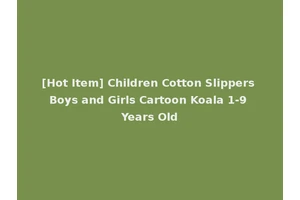 [Hot Item] Children Cotton Slippers Boys and Girls Cartoon Koala 1-9 Years Old