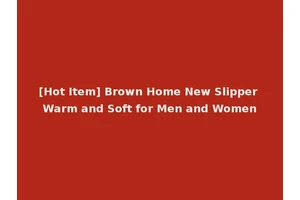[Hot Item] Brown Home New Slipper Warm and Soft for Men and Women