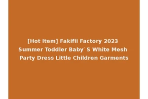 [Hot Item] Fakifii Factory 2023 Summer Toddler Baby′ S White Mesh Party Dress Little Children Garments