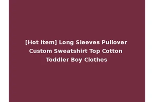 [Hot Item] Long Sleeves Pullover Custom Sweatshirt Top Cotton Toddler Boy Clothes
