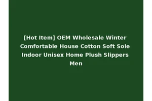 [Hot Item] OEM Wholesale Winter Comfortable House Cotton Soft Sole Indoor Unisex Home Plush Slippers Men
