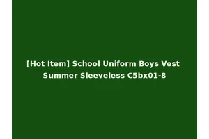 [Hot Item] School Uniform Boys Vest Summer Sleeveless C5bx01-8