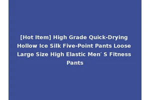 [Hot Item] High Grade Quick-Drying Hollow Ice Silk Five-Point Pants Loose Large Size High Elastic Men′ S Fitness Pants