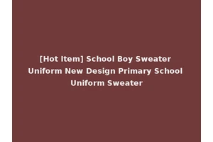 [Hot Item] School Boy Sweater Uniform New Design Primary School Uniform Sweater