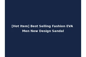 [Hot Item] Best Selling Fashion EVA Men New Design Sandal