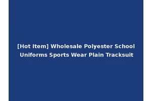 [Hot Item] Wholesale Polyester School Uniforms Sports Wear Plain Tracksuit