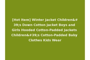[Hot Item] Winter Jacket Children's Down Cotton Jacket Boys and Girls Hooded Cotton-Padded Jackets Children's Cotton-Padded Baby Clothes Kids Wear