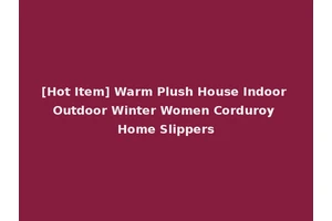 [Hot Item] Warm Plush House Indoor Outdoor Winter Women Corduroy Home Slippers