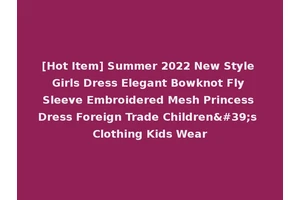 [Hot Item] Summer 2022 New Style Girls Dress Elegant Bowknot Fly Sleeve Embroidered Mesh Princess Dress Foreign Trade Children's Clothing Kids Wear