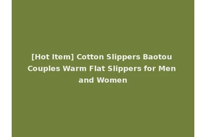 [Hot Item] Cotton Slippers Baotou Couples Warm Flat Slippers for Men and Women
