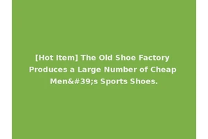 [Hot Item] The Old Shoe Factory Produces a Large Number of Cheap Men's Sports Shoes.