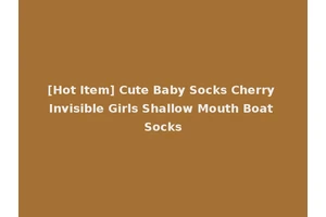 [Hot Item] Cute Baby Socks Cherry Invisible Girls Shallow Mouth Boat Socks