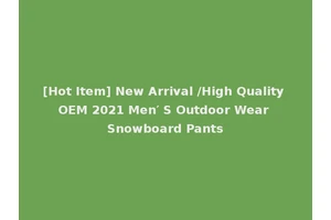[Hot Item] New Arrival /High Quality OEM 2021 Men′ S Outdoor Wear Snowboard Pants