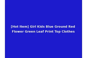 [Hot Item] Girl Kids Blue Ground Red Flower Green Leaf Print Top Clothes