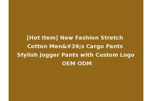 [Hot Item] New Fashion Stretch Cotton Men's Cargo Pants Stylish Jogger Pants with Custom Logo OEM ODM