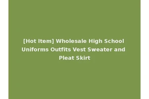 [Hot Item] Wholesale High School Uniforms Outfits Vest Sweater and Pleat Skirt