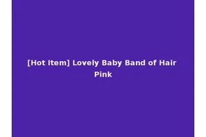 [Hot Item] Lovely Baby Band of Hair Pink