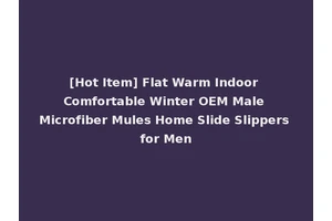 [Hot Item] Flat Warm Indoor Comfortable Winter OEM Male Microfiber Mules Home Slide Slippers for Men
