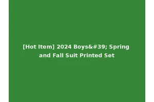 [Hot Item] 2024 Boys' Spring and Fall Suit Printed Set