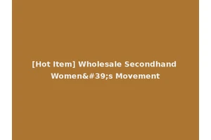 [Hot Item] Wholesale Secondhand Women's Movement