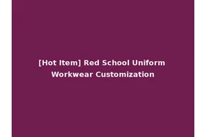 [Hot Item] Red School Uniform Workwear Customization