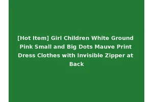 [Hot Item] Girl Children White Ground Pink Small and Big Dots Mauve Print Dress Clothes with Invisible Zipper at Back