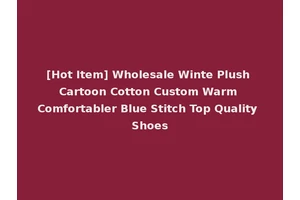 [Hot Item] Wholesale Winte Plush Cartoon Cotton Custom Warm Comfortabler Blue Stitch Top Quality Shoes
