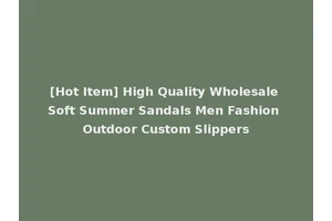 [Hot Item] High Quality Wholesale Soft Summer Sandals Men Fashion Outdoor Custom Slippers