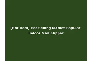 [Hot Item] Hot Selling Market Popular Indoor Man Slipper