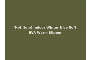 [Hot Item] Indoor Winter Nice Soft EVA Warm Slipper