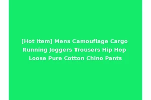 [Hot Item] Mens Camouflage Cargo Running Joggers Trousers Hip Hop Loose Pure Cotton Chino Pants