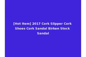 [Hot Item] 2017 Cork Slipper Cork Shoes Cork Sandal Birken Stock Sandal