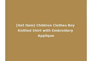 [Hot Item] Children Clothes Boy Knitted Shirt with Embroidery Applique