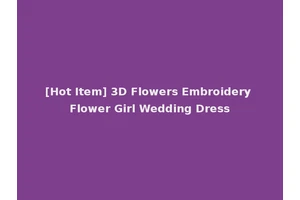 [Hot Item] 3D Flowers Embroidery Flower Girl Wedding Dress