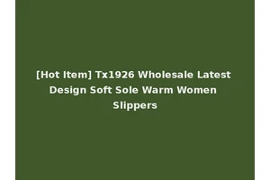 [Hot Item] Tx1926 Wholesale Latest Design Soft Sole Warm Women Slippers