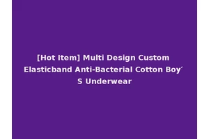 [Hot Item] Multi Design Custom Elasticband Anti-Bacterial Cotton Boy′ S Underwear