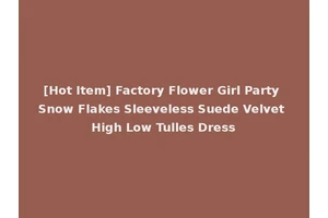 [Hot Item] Factory Flower Girl Party Snow Flakes Sleeveless Suede Velvet High Low Tulles Dress